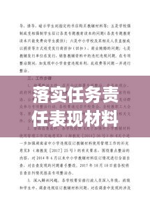 落实任务责任表现材料，任务落实方面存在的问题及整改措施 