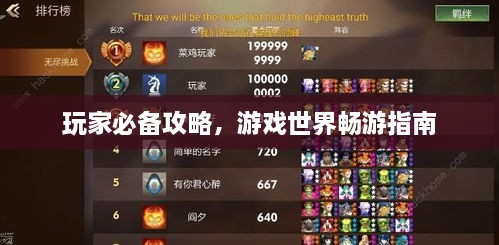 玩家必备攻略，游戏世界畅游指南