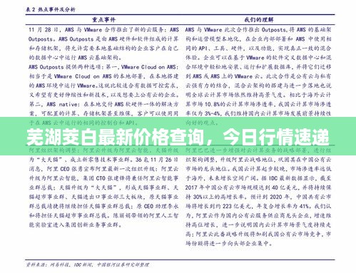 芜湖茭白最新价格查询，今日行情速递