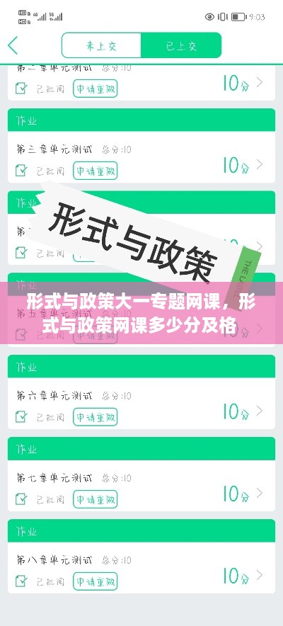 形式与政策大一专题网课，形式与政策网课多少分及格 