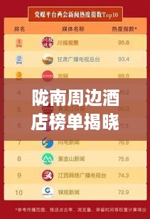 陇南周边酒店榜单揭晓，TOP10最热酒店推荐！