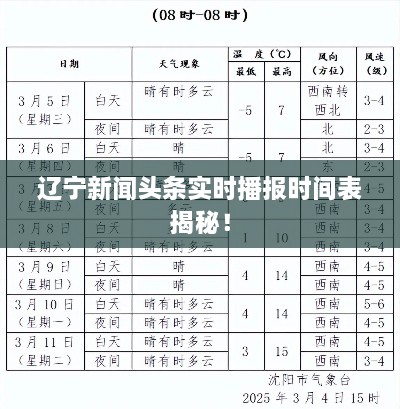 辽宁新闻头条实时播报时间表揭秘！