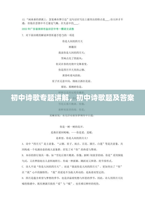 初中诗歌专题讲解，初中诗歌题及答案 