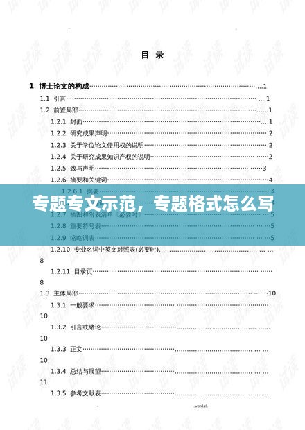 专题专文示范，专题格式怎么写 