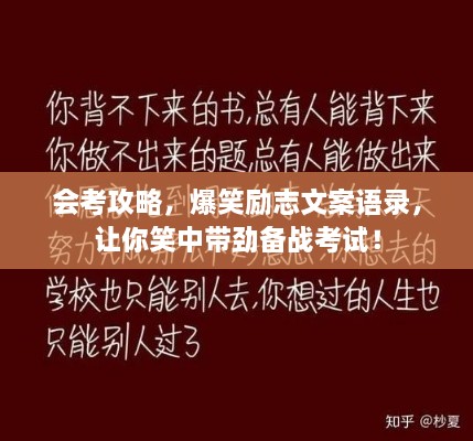 会考攻略，爆笑励志文案语录，让你笑中带劲备战考试！