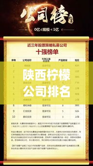 陕西柠檬公司排名及行业影响力揭秘