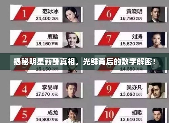 揭秘明星薪酬真相，光鲜背后的数字解密！